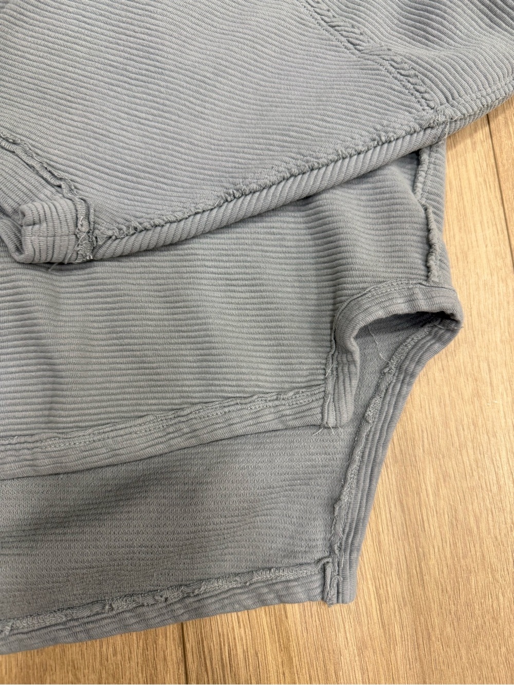 We The Free Gray Ribbed Oversized Pullover Sweatshirt Size L - Picture 4 of 7